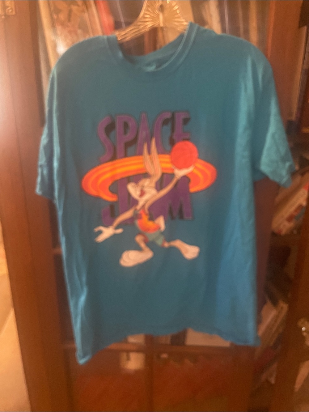 Space Jam Teal mens Graphic Tee featuring Bugs Bunny
